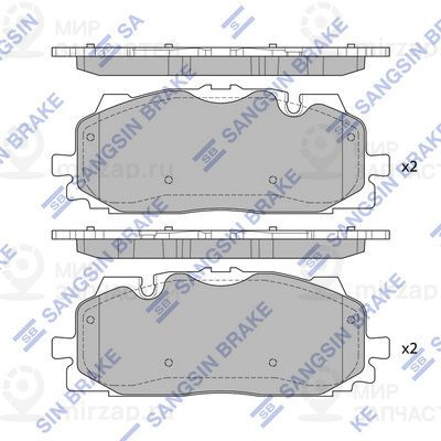 Комплект тормозных колодок, дисковый тормоз SANGSIN SP4128