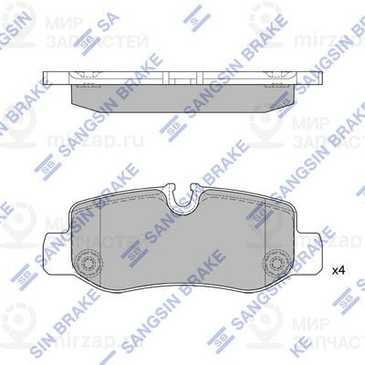 Комплект тормозных колодок, дисковый тормоз SANGSIN SP4130