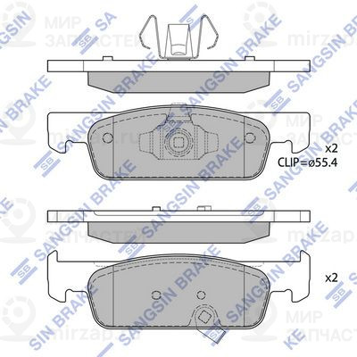 Комплект тормозных колодок, дисковый тормоз SANGSIN SP4136