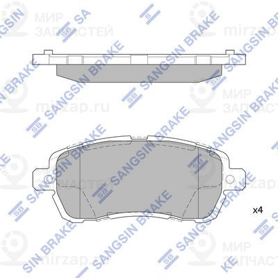 Комплект тормозных колодок, дисковый тормоз SANGSIN SP4138