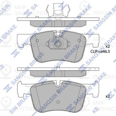 Комплект тормозных колодок, дисковый тормоз SANGSIN SP4144