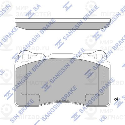 Комплект тормозных колодок, дисковый тормоз SANGSIN SP4145A