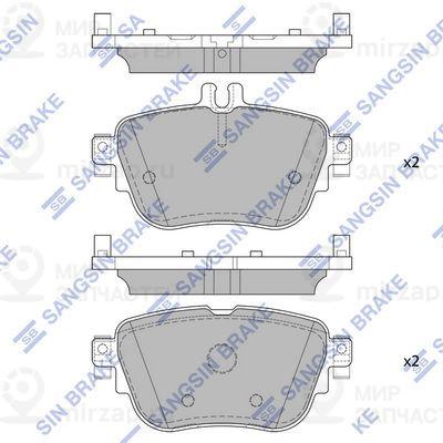 Комплект тормозных колодок, дисковый тормоз SANGSIN SP4155