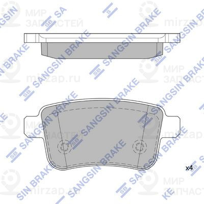 Комплект тормозных колодок, дисковый тормоз SANGSIN SP4158