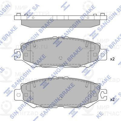 Комплект тормозных колодок, дисковый тормоз SANGSIN SP4160