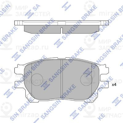 Комплект тормозных колодок, дисковый тормоз SANGSIN SP4161