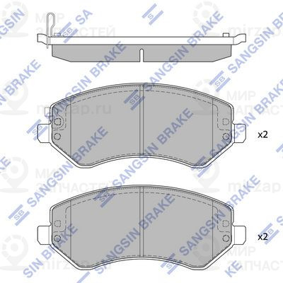 Комплект тормозных колодок, дисковый тормоз SANGSIN SP4170