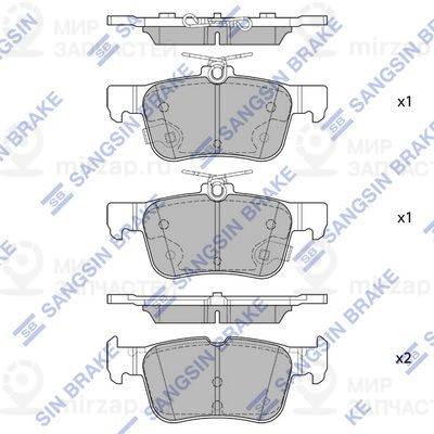 Комплект тормозных колодок, дисковый тормоз SANGSIN SP4171