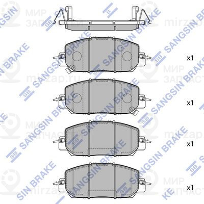 Комплект тормозных колодок, дисковый тормоз SANGSIN SP4176
