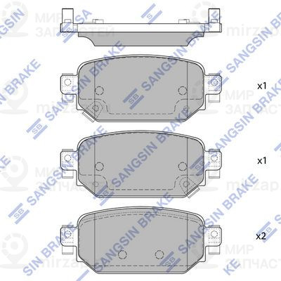 Комплект тормозных колодок, дисковый тормоз SANGSIN SP4178