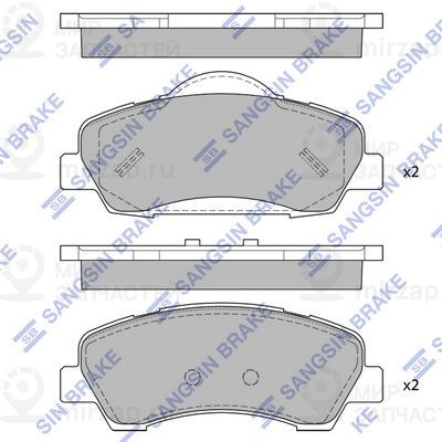 Комплект тормозных колодок, дисковый тормоз SANGSIN SP4208