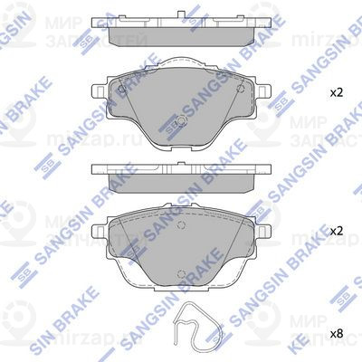Комплект тормозных колодок, дисковый тормоз SANGSIN SP4211