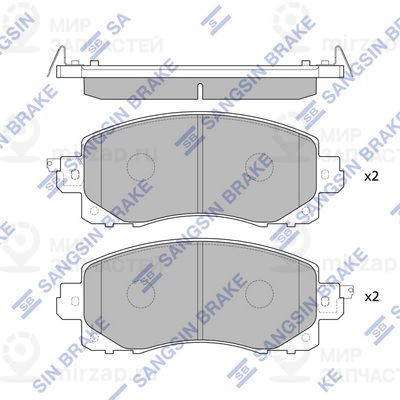 Комплект тормозных колодок, дисковый тормоз SANGSIN SP4221