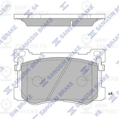 Комплект тормозных колодок, дисковый тормоз SANGSIN SP4229