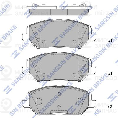 Комплект тормозных колодок, дисковый тормоз SANGSIN SP4242