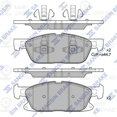 Комплект тормозных колодок, дисковый тормоз SANGSIN SP4251