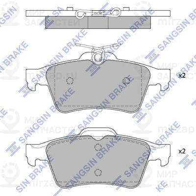Комплект тормозных колодок, дисковый тормоз SANGSIN SP4254