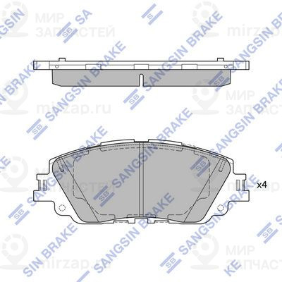 Комплект тормозных колодок, дисковый тормоз SANGSIN SP4275