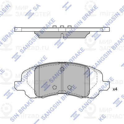 Комплект тормозных колодок, дисковый тормоз SANGSIN SP4276
