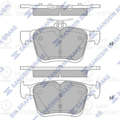 Комплект тормозных колодок, дисковый тормоз SANGSIN SP4298