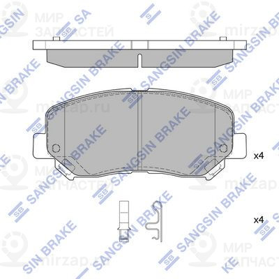 Комплект тормозных колодок, дисковый тормоз SANGSIN SP4322