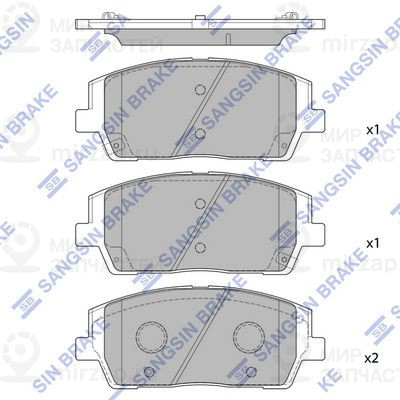 Комплект тормозных колодок, дисковый тормоз SANGSIN SP4327