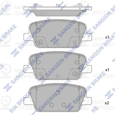 Комплект тормозных колодок, дисковый тормоз SANGSIN SP4328