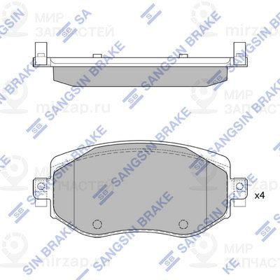 Комплект тормозных колодок, дисковый тормоз SANGSIN SP4329