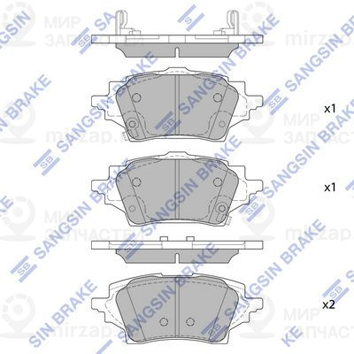Комплект тормозных колодок, дисковый тормоз SANGSIN SP4339