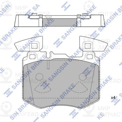 Комплект тормозных колодок, дисковый тормоз SANGSIN SP4348