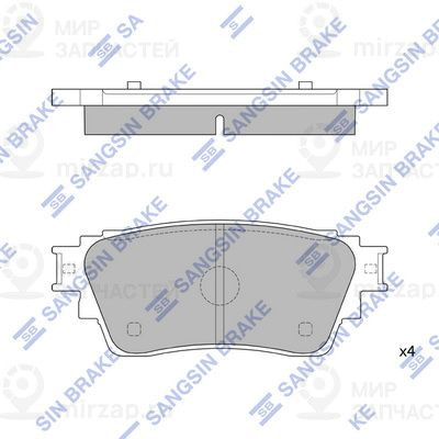 Комплект тормозных колодок, дисковый тормоз SANGSIN SP4350