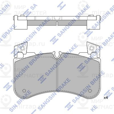 Комплект тормозных колодок, дисковый тормоз SANGSIN SP4351
