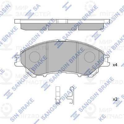 Комплект тормозных колодок, дисковый тормоз SANGSIN SP4360