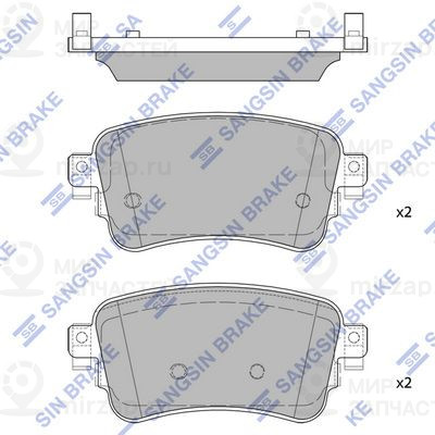 Комплект тормозных колодок, дисковый тормоз SANGSIN SP4362