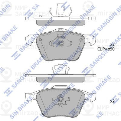 Комплект тормозных колодок, дисковый тормоз SANGSIN SP4363
