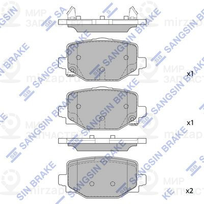 Комплект тормозных колодок, дисковый тормоз SANGSIN SP4367