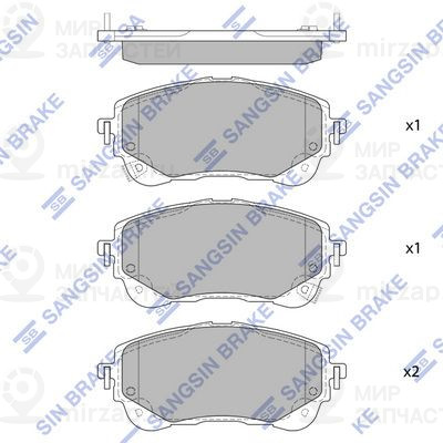 Комплект тормозных колодок, дисковый тормоз SANGSIN SP4368