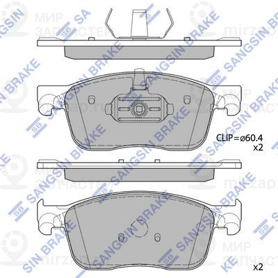 Комплект тормозных колодок, дисковый тормоз SANGSIN SP4370