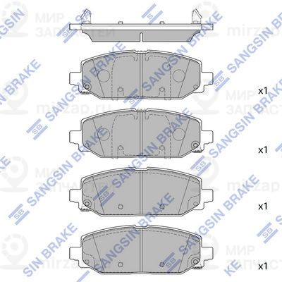 Комплект тормозных колодок, дисковый тормоз SANGSIN SP4375