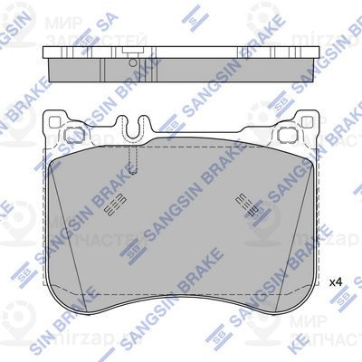 Комплект тормозных колодок, дисковый тормоз SANGSIN SP4390