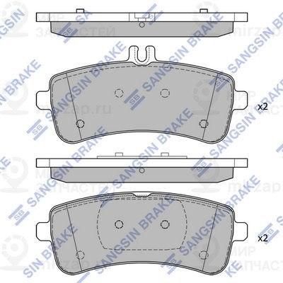 Комплект тормозных колодок, дисковый тормоз SANGSIN SP4422