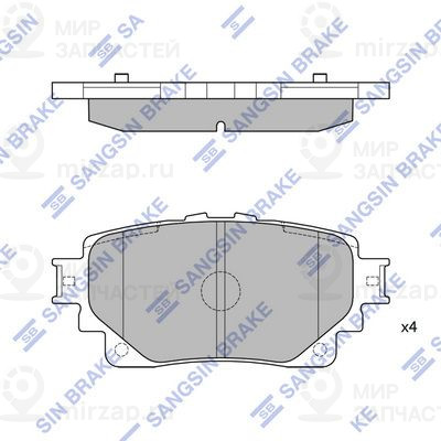 Комплект тормозных колодок, дисковый тормоз SANGSIN SP4449