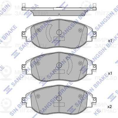 Комплект тормозных колодок, дисковый тормоз SANGSIN SP4450