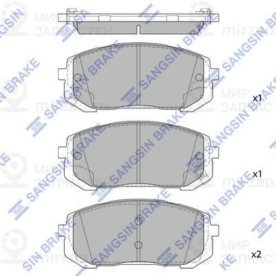 Комплект тормозных колодок, дисковый тормоз SANGSIN SP4461