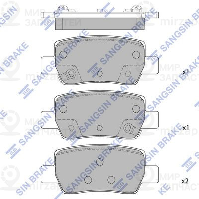 Комплект тормозных колодок, дисковый тормоз SANGSIN SP4462