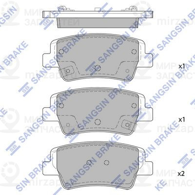 Комплект тормозных колодок, дисковый тормоз SANGSIN SP4463
