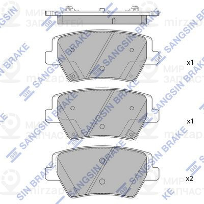 Комплект тормозных колодок, дисковый тормоз SANGSIN SP4469