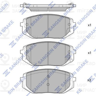 Комплект тормозных колодок, дисковый тормоз SANGSIN SP4479