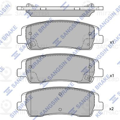 Комплект тормозных колодок, дисковый тормоз SANGSIN SP4510