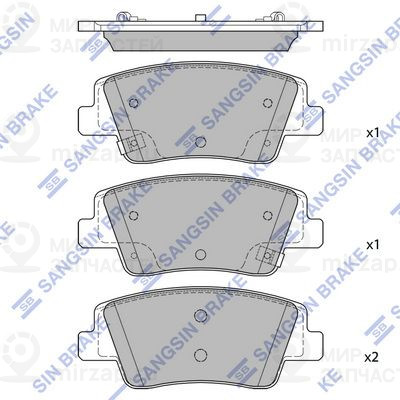 Комплект тормозных колодок, дисковый тормоз SANGSIN SP4511